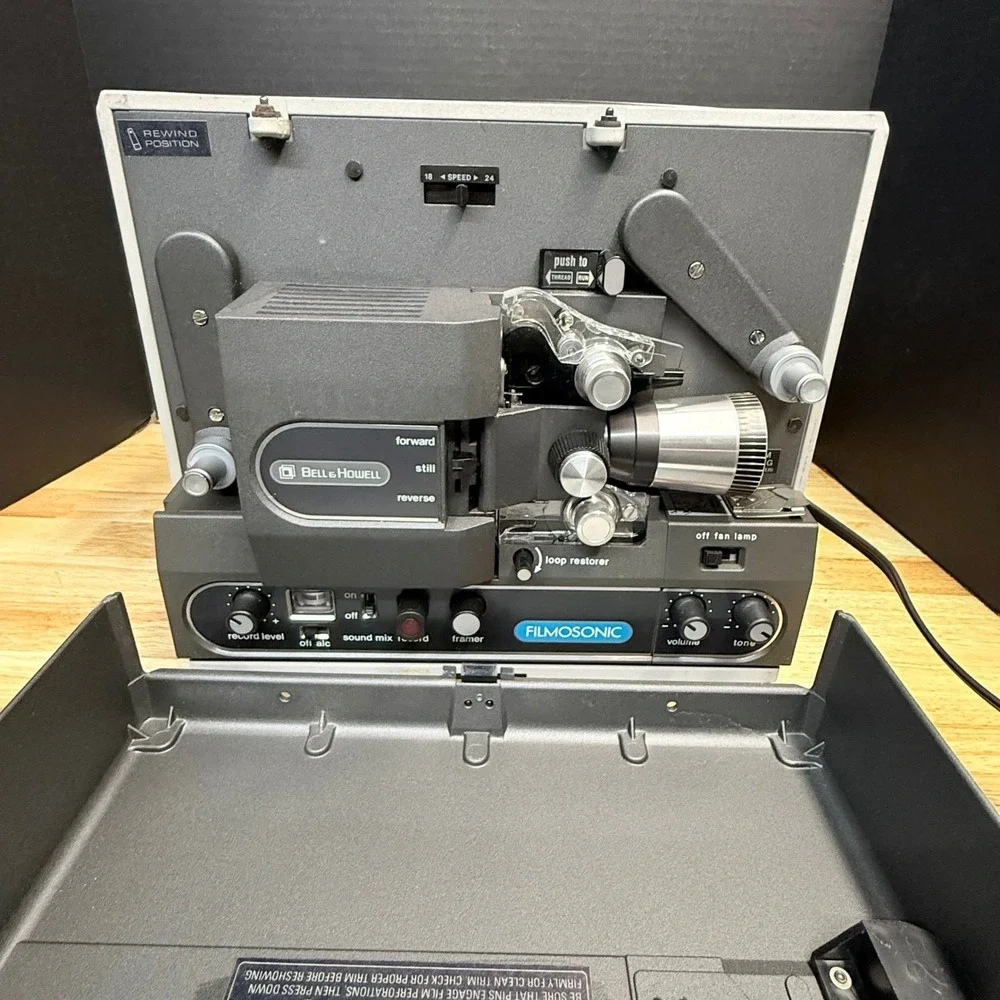 Bell & Howell Filmosonic 1745C Super 8 Sound Movie Projector w/ Mic Reel Manual